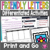 FREE Friendly Letter Writing Differentiated Templates and 