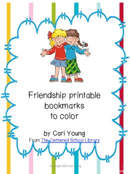 Preview of FREE Friendship Printable Bookmarks to Color