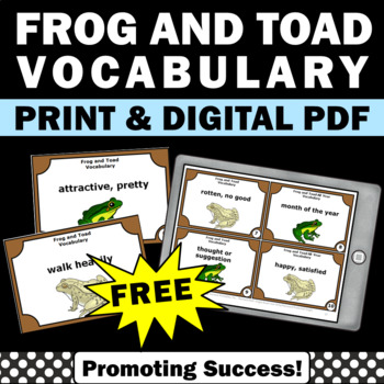 Preview of FREE Frog and Toad All Year 1st 2nd Grade Book Study Vocabulary Activities SCOOT