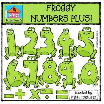 Preview of FREE Froggy Numbers Plus {P4 Clips Triorignals Digital Clipart}