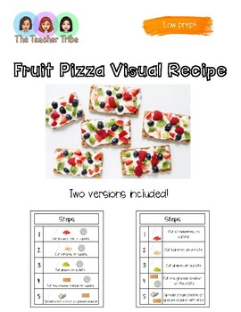 Preview of FREE Fruit Pizza Visual Recipe Low Prep Cooking