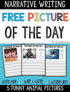 Preview of FREE Funny Animals Picture Prompts for Narrative Writing