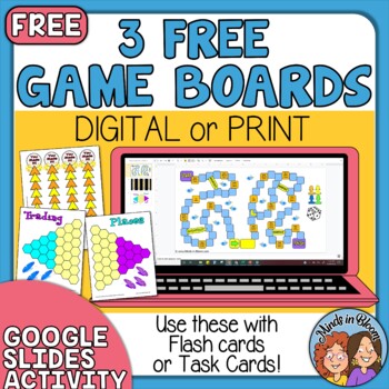 Preview of Game Boards Freebie - Digital or Print - 3 to use with your task cards!