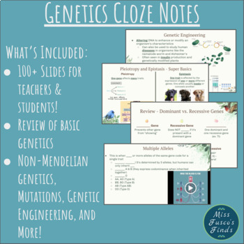 Preview of FREE Genetics Notes (Non-Mendelian Genetics, Disorders, Mutations, and more!)