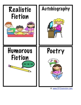 free genre labels for your classroom library from