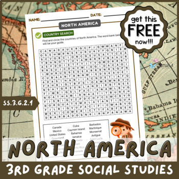 Preview of FREE Geography Word Search Social Studies 