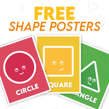 Preview of Rainbow Geometric Shape Posters | FREE