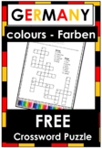 FREE - German - Colours - Farben - Crossword