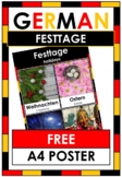 FREE German - FESTTAGE - Word Walls - A4 Poster