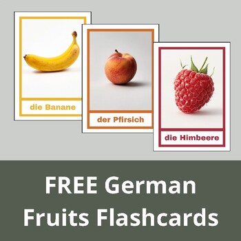 Preview of FREE German Fruits Flashcards with AI Generated Images