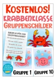 FREE German Krabbenklasse Gruppenschilder Klassenmaskottch