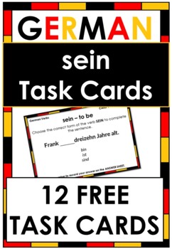 Preview of FREE German Task Cards - SEIN
