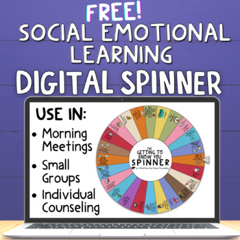 Preview of Free Social Emotional Learning Digital Spinner and Dice | Back to School Fun!