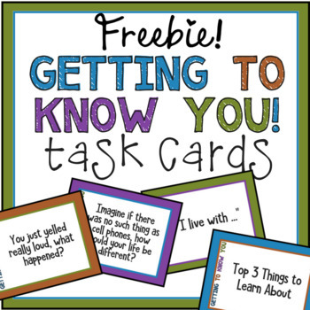 Preview of FREE Getting to Know You Conversation Starter Task Cards