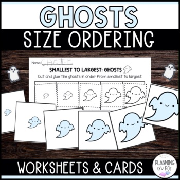 Preview of FREE Ghosts Size Ordering for Halloween | Order by Size | Cut and Glue