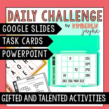 Preview of FREE Gifted & Talented Challenge Extension Math ELA Early Finishers Activities