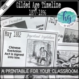 FREE Gilded Age Timeline Printable for Bulletin Boards and