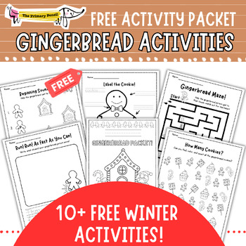 Preview of FREE Gingerbread Activity Packet | Coloring & Literacy Worksheets | December