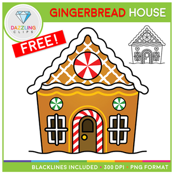 Preview of FREE Gingerbread House Clip Art