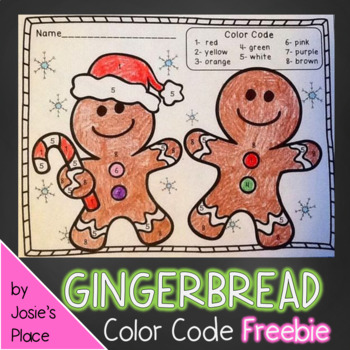 Preview of FREE Gingerbread Men Color by Number