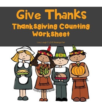 Preview of FREE Give Thanks-Thanksgiving Counting Worksheet