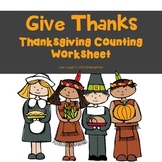 FREE Give Thanks-Thanksgiving Counting Worksheet
