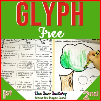 Preview of FREE Glyph Graphing Activity  NO PREP First Grade Math and Reading Comprehension