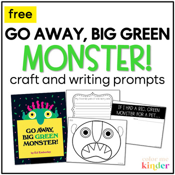 Preview of Go Away Big Green Monster Book Craft Activity and Writing Prompts