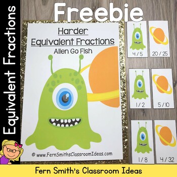 Fractions Go Alien Equivalent Fractions Card Game Freebie