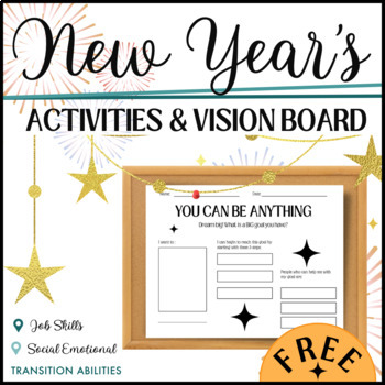 Kids Vision Board Printable Kit, Kids Goal Board, EDITABLE Canva Template,  BASIC Vision Board Kit, Kids New Year Resolution 