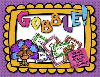 Preview of Thanksgiving Games CVC Words, Blends, and Digraphs
