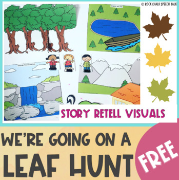 Preview of FREE Going On A Leaf Hunt Story Retell Visuals WITH BOOM CARDS