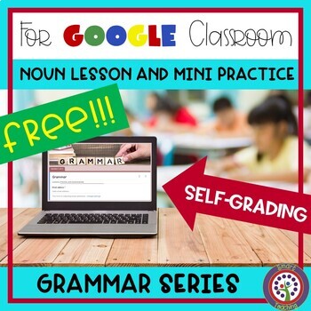 Preview of FREE Google Forms Nouns Lesson Digital Resource Self Correcting 