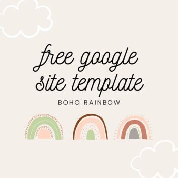 Preview of FREE Google Site Template (Boho Rainbow)
