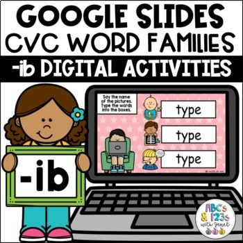 Preview of FREE Google Slides™ CVC Word Families -ib Digital Activities
