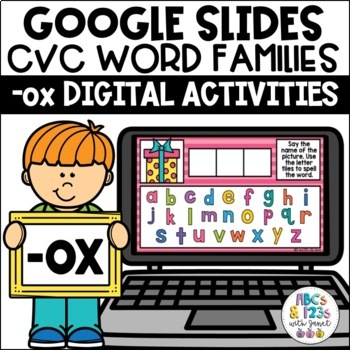 Preview of FREE Google Slides™ CVC Word Families -ox Digital Activities