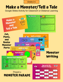 Preview of FREE Google Slides Digital Halloween Activity! Make a Monster and Tell a Tale