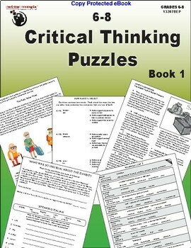 Preview of FREE Gr 6-8 Collection eBook, Fun Quick Critical Thinking Brain-Building Puzzles