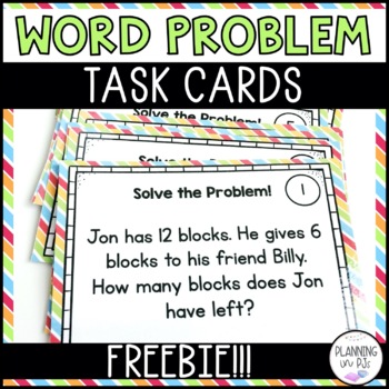 Preview of FREE Math Problem Solving Addition Subtraction Task Cards