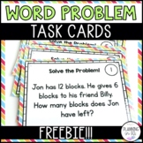 FREE Math Problem Solving Addition Subtraction Task Cards