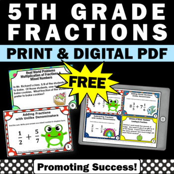 Preview of FREE Adding and Subtracting Fractions with Unlike Denominators Multiplying