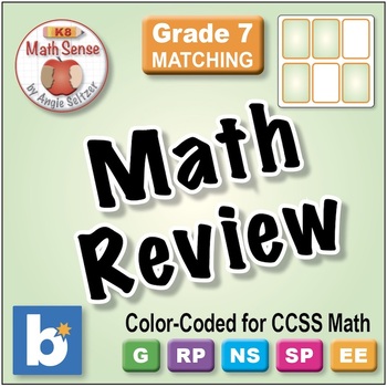 Preview of Grade 7 Mixed Review: BOOM Digital Learning Task Cards | Matching Sampler
