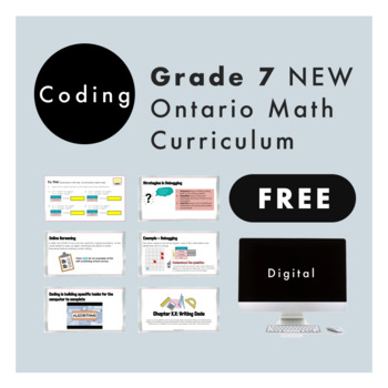 Preview of Grade 7 Ontario Math - FREE Coding Curriculum - Google Slides + Google Form