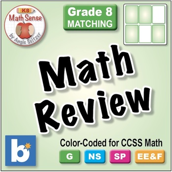 Preview of Grade 8 Mixed Review: BOOM Digital Learning Task Cards | Matching Sampler