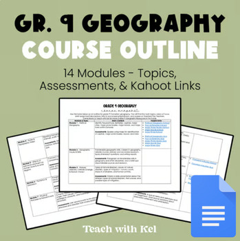 Preview of FREE Grade 9 Geography Course Outline - Canadian Geography Course Outline