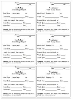 FREE Grade Change Request Slips to Promote Student Ownership and ...