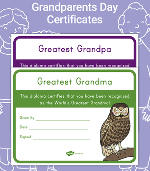 Download Free Grandparents Day Certificates By Twinkl Teaching Resources
