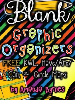 Preview of FREE Graphic Organizers (Blank Templates) - KWL, Have/Are/Can, and Circle Map