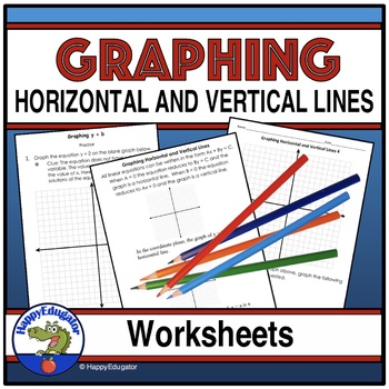 Preview of Graphing Horizontal and Vertical Lines Worksheets