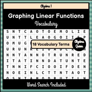 Preview of FREE Graphing Linear Functions Vocabulary